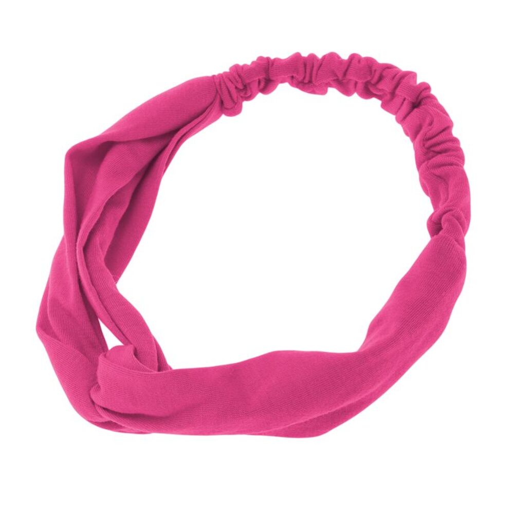 Simple Solid Elastic Cross Headwrap Rose Red